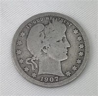 1907-O Barber Silver Quarter