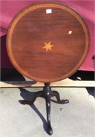 Antique Inlaid Mahogany Tilt Top Table