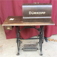 Antique Durkopp Treadle Sewing Machine Cabinet