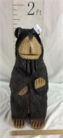 Faux Chainsaw Carved Black Bear Statue