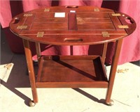 Rolling Cherry Butler Tray Top Trolley Table
