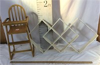 Child’s Doll High Chair & Knickknack Shelf