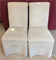 Pair of Rolling Upholstered Chairs