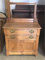 Nice Oak Washstand with towel bar