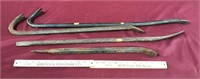 Group Of Four Pry, Crow Bars
