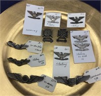12 Sterling Silver Military Pins