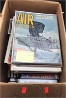 Box With Aviation Magazines, WWII VHS Tapes, And