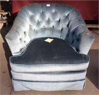 Velour Upholstered Arm Chair