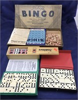 Old Bingo Game & Sets of Dominoes