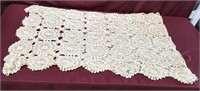 Vintage Crocheted Ecru Table Cloth