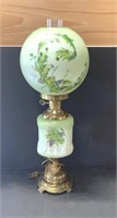 Beautiful Handpainted Parlor Lamp stands 24” tall