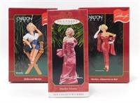 3 Marilyn Monroe Christmas Ornaments - 2 Carlton