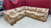 Floral bird sectional. Couch measures 89x34x26