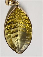 Certified 14K Citrine(20.2ct) Pendant