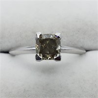 Certified 10K White Gold Fancy Brownish Yellow Cus