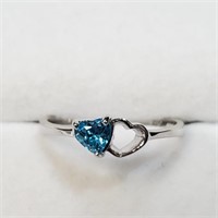 $100 Silver Blue Topaz Ring