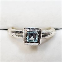 $120 Silver Blue Topaz(0.5ct) Ring