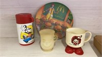 RONALD MCDONALD PLATE- CUP- MICKEY MOUSE TERMO