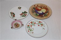 Antique Hand Painted Plates,Lofton,Avon 1978 22Kt