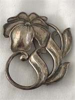 Vintage Sterling Flower Pin