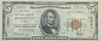 1929 U.S. $5 NATIONAL CURRENCY - HOMESTEAD