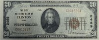 1929 U.S. $20 NAIONAL CURRENCY - CLINTON