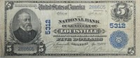 1920 U.S. $5 LARGE NATIONAL CURRENCY - LOUISVILLE