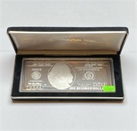 $100 SILVER PROOF BAR