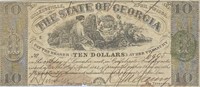 1864 STATE OF GEORGIA $10 NOTE