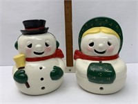 Hand painted snowman couple