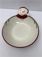 Hand painted snowman serving bowl