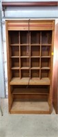 Wooden Display Cabinet, Lighted, Knotty Pine