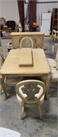 Dining Room Set, Table, Buffet, Ornate, Upholstery