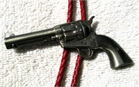 Pistol Bolo Tie ~ Metal Gun - 3.5"