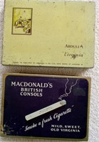 2pc Vintage Cigarette Tins ~ 4.5" X 6"