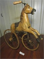 Antique Wooden Horse Tricycle