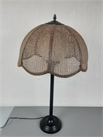 Vintage Lamp With Wicker Tulip Shade