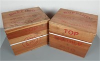 2 Piece Ruffino Chianti Wooden Wine Boxes