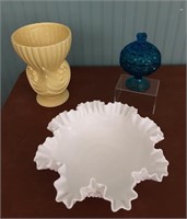 3 Piece Vintage Glass Collection with Fenton