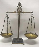Vintage Brass & Marble Balance Scale