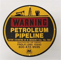 Marathon Oil Petroleum Pipeline Warning Sign