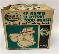 Vintage Electric Food Mixer w/ Stand & Bowls
