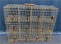 Vintage Metal Wire Pigeon Cage Carrier