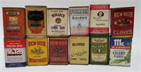 Lot of 12 Vintage Advertising Spice Tins