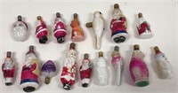 Lot of 16 Vintage Glass Christmas Figural Bulbs