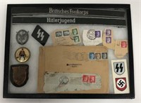 Lot of WWII German Patches, Medals & Stamps