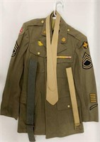 WW2 Class A Jacket with 3 Belts & Tie