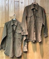 Lot of 2 Vintage WWII Undershirts with Patches