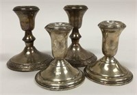 4 Weighted Sterling Silver Candle Holders