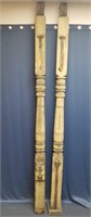 Lot of 2 Architectural Salvage Porch Posts W/ Mail